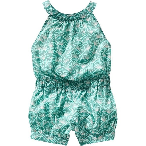 Old Navy Other - Old Navy turquoise seashell lace back romper new